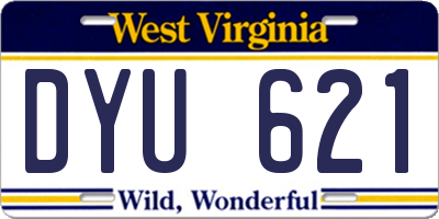 WV license plate DYU621