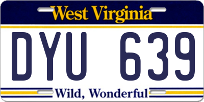 WV license plate DYU639