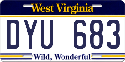 WV license plate DYU683