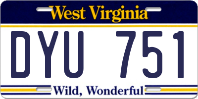 WV license plate DYU751