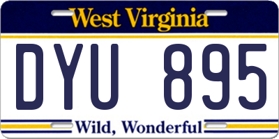 WV license plate DYU895