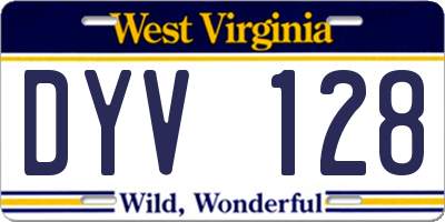 WV license plate DYV128