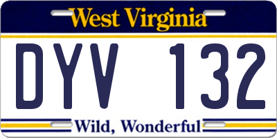 WV license plate DYV132