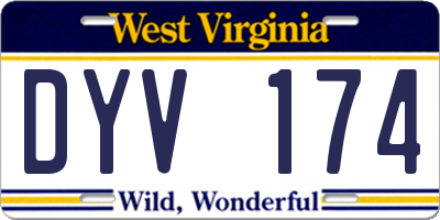 WV license plate DYV174