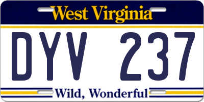WV license plate DYV237