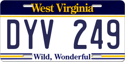 WV license plate DYV249