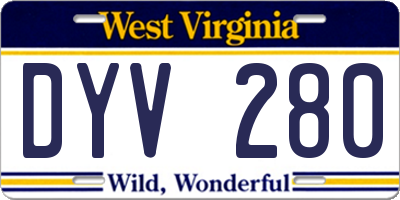 WV license plate DYV280