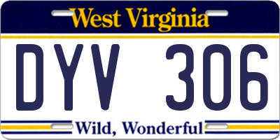 WV license plate DYV306