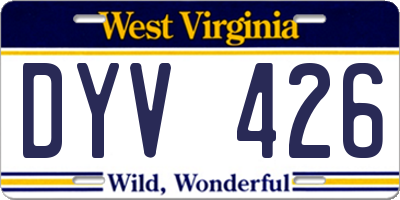 WV license plate DYV426