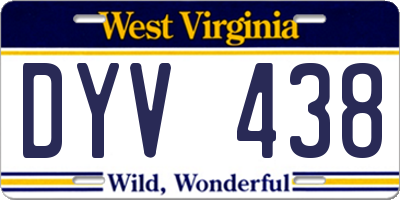 WV license plate DYV438