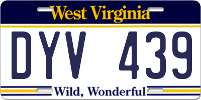 WV license plate DYV439