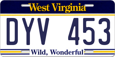 WV license plate DYV453