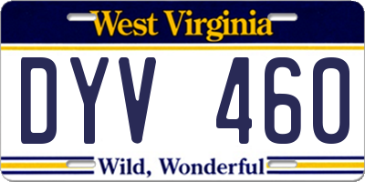 WV license plate DYV460