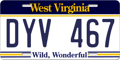 WV license plate DYV467
