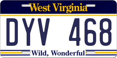 WV license plate DYV468