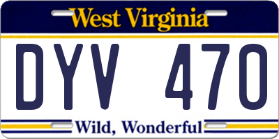 WV license plate DYV470
