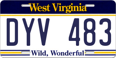 WV license plate DYV483