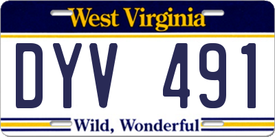 WV license plate DYV491