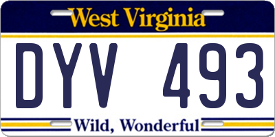 WV license plate DYV493