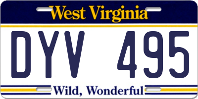 WV license plate DYV495