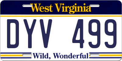 WV license plate DYV499