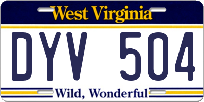 WV license plate DYV504