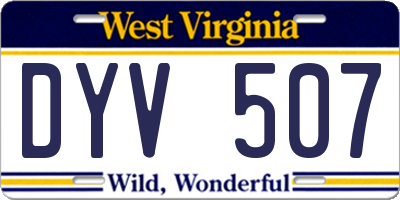 WV license plate DYV507