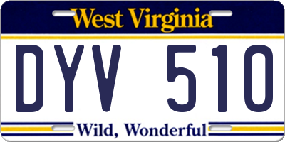 WV license plate DYV510