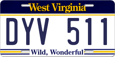 WV license plate DYV511