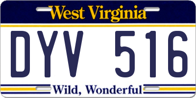 WV license plate DYV516