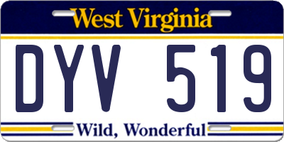 WV license plate DYV519