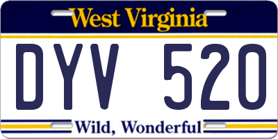 WV license plate DYV520