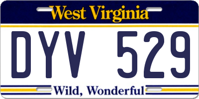 WV license plate DYV529