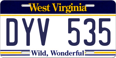 WV license plate DYV535