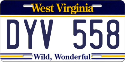 WV license plate DYV558