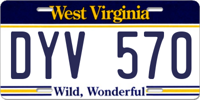 WV license plate DYV570