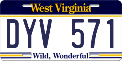 WV license plate DYV571