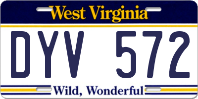 WV license plate DYV572