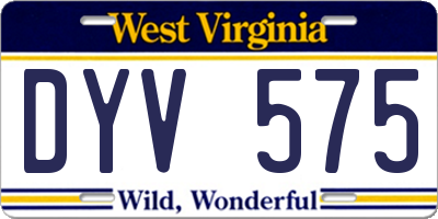 WV license plate DYV575