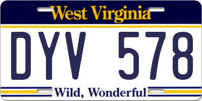 WV license plate DYV578