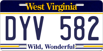 WV license plate DYV582