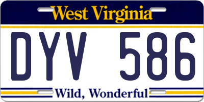 WV license plate DYV586