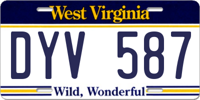 WV license plate DYV587