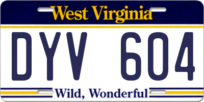 WV license plate DYV604