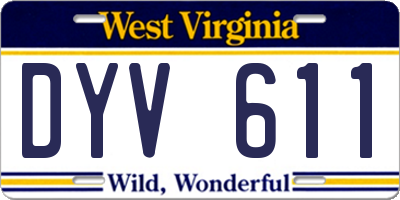 WV license plate DYV611