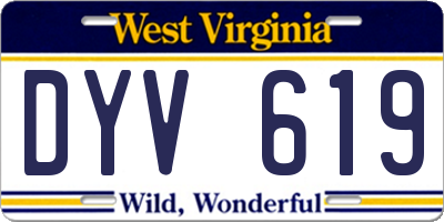 WV license plate DYV619