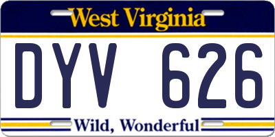 WV license plate DYV626
