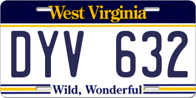 WV license plate DYV632