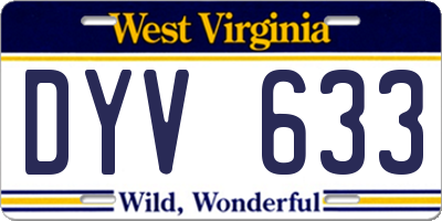 WV license plate DYV633