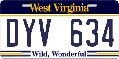WV license plate DYV634